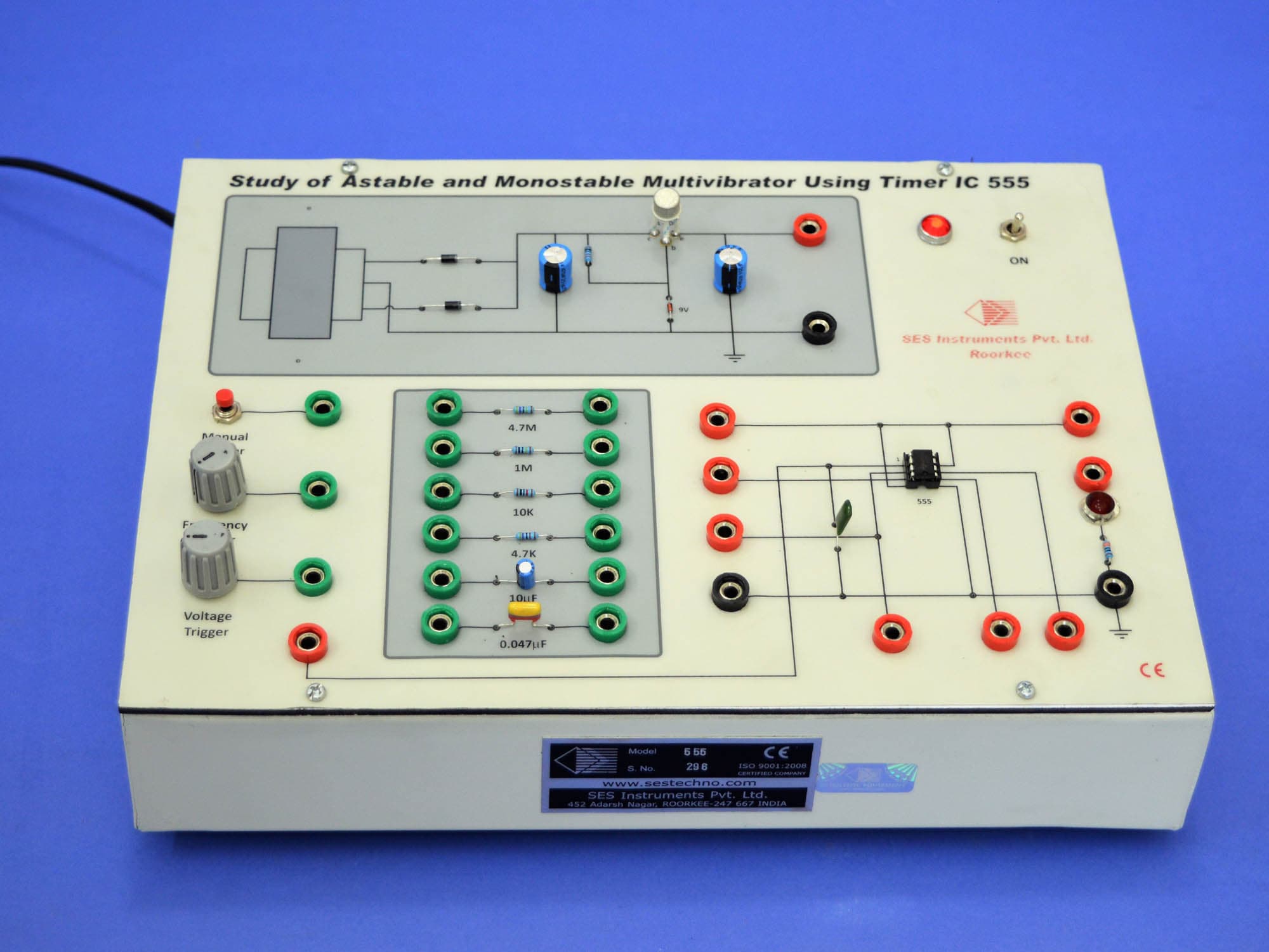Study of Astable & Monostable Multivibrators using Timer IC (555) (Model 555)